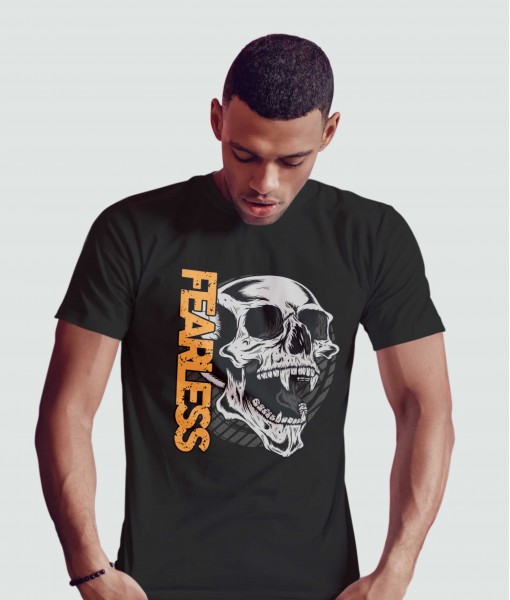 Мъжка тениска с щампа Готика Fearless skull